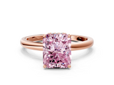 Rose gold Fancy Pink Radiant  Solitaire Engagement Ring with Cathedral Band and Four-Prong Setting_21