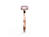 Rose gold Fancy Pink Radiant  Solitaire Engagement Ring with Cathedral Band and Four-Prong Setting_23