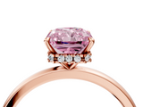Rose gold Fancy Pink Radiant  Solitaire Engagement Ring with Cathedral Band and Four-Prong Setting_25