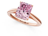 Rose gold Fancy Pink Radiant  Solitaire Engagement Ring with Four-Prong Setting and Classic Band 2