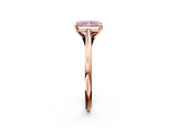 Rose gold Fancy Pink Radiant  Solitaire Engagement Ring with Four-Prong Setting and Classic Band 3