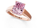 Rose gold Fancy Pink Radiant  Solitaire Engagement Ring with Four-Prong Setting and Tapered Band_4