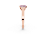 Rose gold Fancy Pink Radiant  Solitaire Engagement Ring with Four-Prong Setting and Tapered Band_5