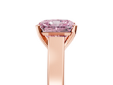 Rose gold Fancy Pink Radiant  Solitaire Engagement Ring with Four-Prong Setting and Tapered Band_8