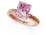 Rose gold Fancy Pink Radiant  Solitaire Engagement Ring with Scrollwork Band and Four-Prong Setting_117