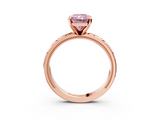 Rose gold Fancy Pink Radiant  Solitaire Engagement Ring with Scrollwork Band and Four-Prong Setting_119