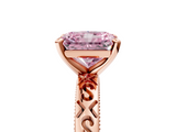 Rose gold Fancy Pink Radiant  Solitaire Engagement Ring with Scrollwork Band and Four-Prong Setting_121