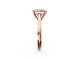 Rose gold Fancy Pink Radiant  Solitaire Engagement Ring with Six-Prong Setting and Classic Band 3