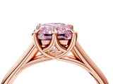Rose gold Fancy Pink Radiant  Solitaire Engagement Ring with Six-Prong Setting and Classic Band 5
