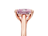 Rose gold Fancy Pink Radiant  Solitaire Engagement Ring with Six-Prong Setting and Classic Band