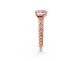 Rose gold Fancy Pink Radiant  Solitaire Floral Milgrain Engagement Ring_32