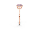 Rose gold Fancy Pink Radiant  Solitaire Heart Prong Engagement Ring with Tapered Band_57