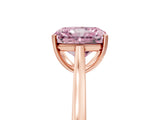 Rose gold Fancy Pink Radiant  Solitaire Heart Prong Engagement Ring with Tapered Band_60