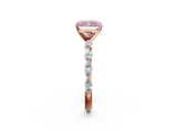 Rose gold Fancy Pink Radiant  Solitaire Marquise Side Stone Prong Setting Ring_45