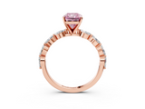 Rose gold Fancy Pink Radiant  Solitaire Marquise Side Stone Prong Setting Ring_46