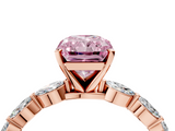 Rose gold Fancy Pink Radiant  Solitaire Marquise Side Stone Prong Setting Ring_47