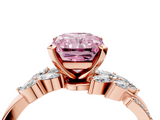 Rose gold Fancy Pink Radiant  Solitaire Marquise Twist Band with Six-Prong Setting_83