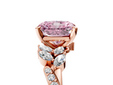 Rose gold Fancy Pink Radiant  Solitaire Marquise Twist Band with Six-Prong Setting_84