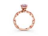 Rose gold Fancy Pink Radiant  Solitaire Milgrain Diamond Engagement Ring with Bezel and Marquise Band_132
