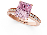 Rose gold Fancy Pink Radiant  Solitaire Pavé Band Prong Setting Ring_21