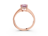 Rose gold Fancy Pink Radiant  Solitaire Pavé Band Prong Setting Ring_23