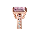 Rose gold Fancy Pink Radiant  Solitaire Pavé Band Prong Setting Ring_25