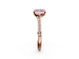 Rose gold Fancy Pink Radiant  Solitaire Pavé Band with Four-Prong Setting_47