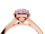 Rose gold Fancy Pink Radiant  Solitaire Pavé Band with Four-Prong Setting_49