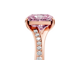 Rose gold Fancy Pink Radiant  Solitaire Pavé Band with Four-Prong Setting_50