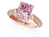 Rose gold Fancy Pink Radiant  Solitaire Pavé Diamond Engagement Ring with Four-Prong Setting_178