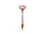 Rose gold Fancy Pink Radiant  Solitaire Pavé Diamond Engagement Ring with Four-Prong Setting_44