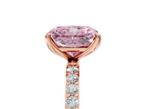 Rose gold Fancy Pink Radiant  Solitaire Pavé Diamond Engagement Ring with Four-Prong Setting_47