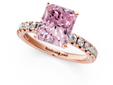 Rose gold Fancy Pink Radiant  Solitaire Pave Diamond Engagement Ring with Four-Prong Setting_267