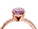 Rose gold Fancy Pink Radiant  Solitaire Pave Diamond Engagement Ring with Four-Prong Setting_270