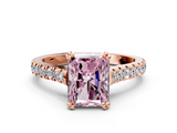 Rose gold Fancy Pink Radiant  Solitaire Pave Diamond Engagement Ring with Prong Setting_20