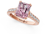 Rose gold Fancy Pink Radiant  Solitaire Pave Diamond Engagement Ring with Prong Setting_21