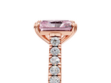 Rose gold Fancy Pink Radiant  Solitaire Pave Diamond Engagement Ring with Prong Setting_25