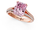 Rose gold Fancy Pink Radiant  Solitaire Pave Split Shank Engagement Ring with Six-Prong Setting_38