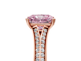 Rose gold Fancy Pink Radiant  Solitaire Pave Split Shank Engagement Ring with Six-Prong Setting_42