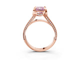 Rose gold Fancy Pink Radiant  Solitaire Pave Split Shank Ring with Four-Prong Setting_84