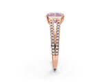Rose gold Fancy Pink Radiant  Solitaire Split Shank Pavé Diamond Engagement Ring_372