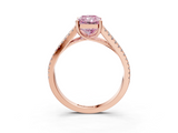 Rose gold Fancy Pink Radiant  Solitaire Split Shank Pavé Diamond Engagement Ring_374
