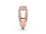 Rose gold Fancy Pink Radiant  Solitaire Split Shank Pave Diamond Ring_51