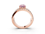 Rose gold Fancy Pink Radiant  Solitaire Split Shank Pave Diamond Ring_52