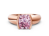 Rose gold Fancy Pink Radiant  Solitaire Tension Set Diamond Ring with Wide Band_37