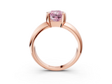 Rose gold Fancy Pink Radiant  Solitaire Tension Set Diamond Ring with Wide Band_40