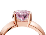 Rose gold Fancy Pink Radiant  Solitaire Tension Set Diamond Ring with Wide Band_41