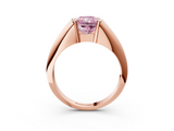 Rose gold Fancy Pink Radiant  Solitaire Tension Set Diamond Ring_23