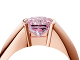 Rose gold Fancy Pink Radiant  Solitaire Tension Set Diamond Ring_24