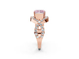 Rose gold Fancy Pink Radiant  Solitaire Twist Band Pavé Diamond Engagement Ring_34
